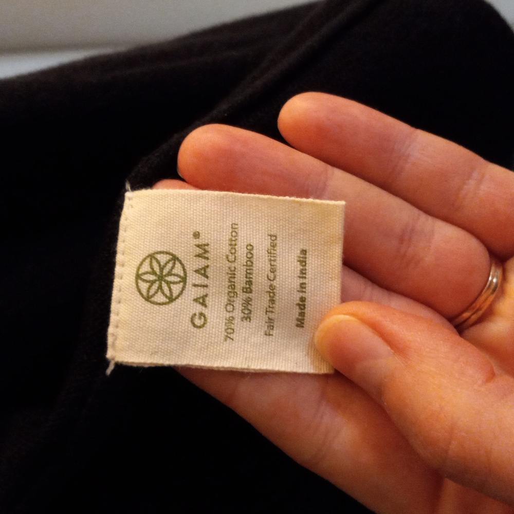 GAIAM Black Open-Front Ribbed Cardigan - Picture 8 of 12